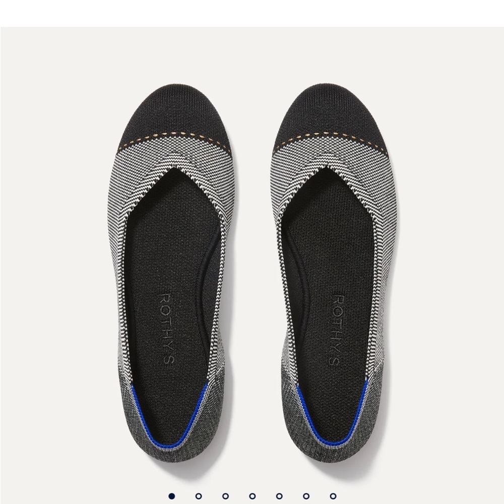 Rothys black cap toe flat. Size 11, like new!